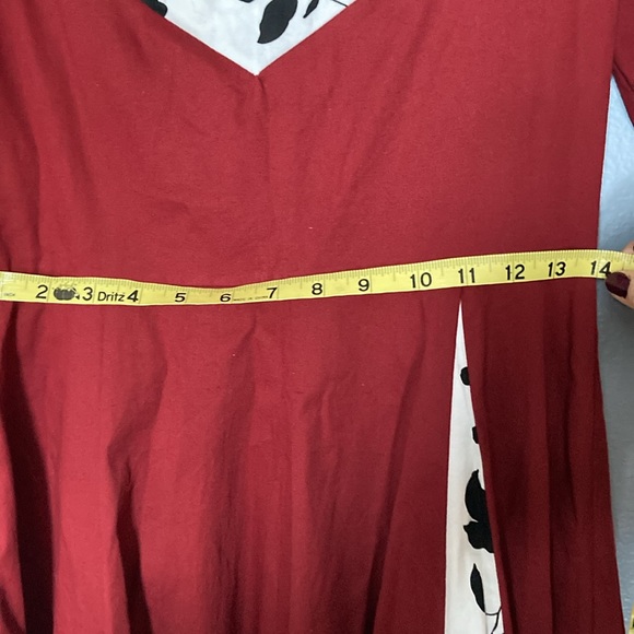SWING DRESS/ Retro dress/ pin up dress/ maroon Size Lg - Picture 13 of 16